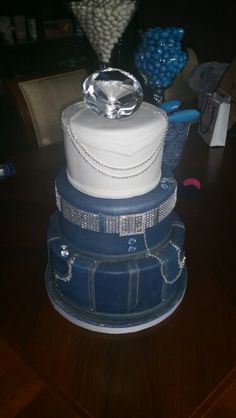 Denim and Diamonds Cake