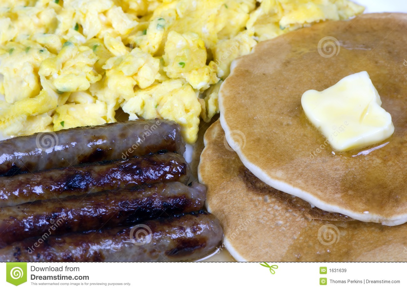 Eggs Pancakes and Sausage