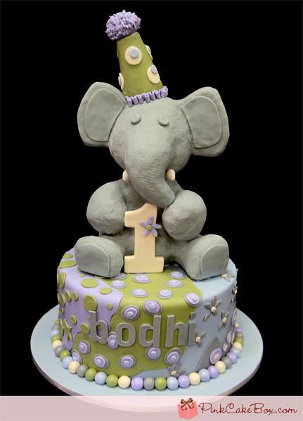 Elephant First Birthday Cake