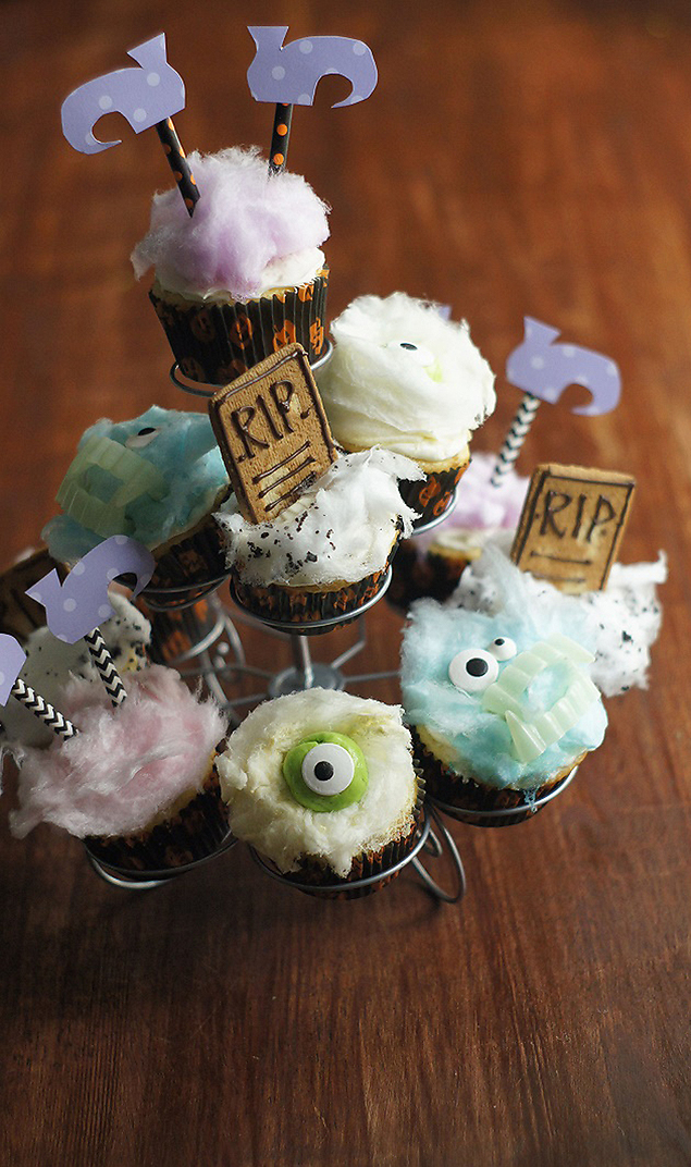 Fun Halloween Monster Cupcakes