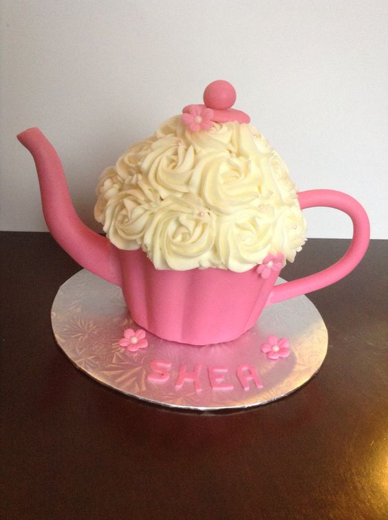 Giant Cupcake Teapot Cake