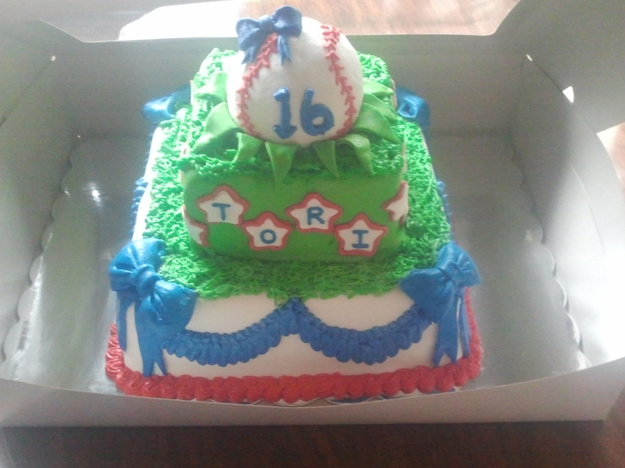 Girls Softball Cake