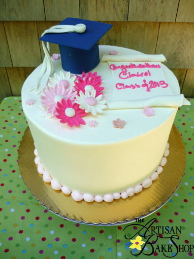 Graduation Cake with Flowers