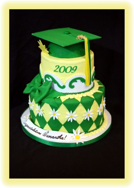 Green Graduation Cake