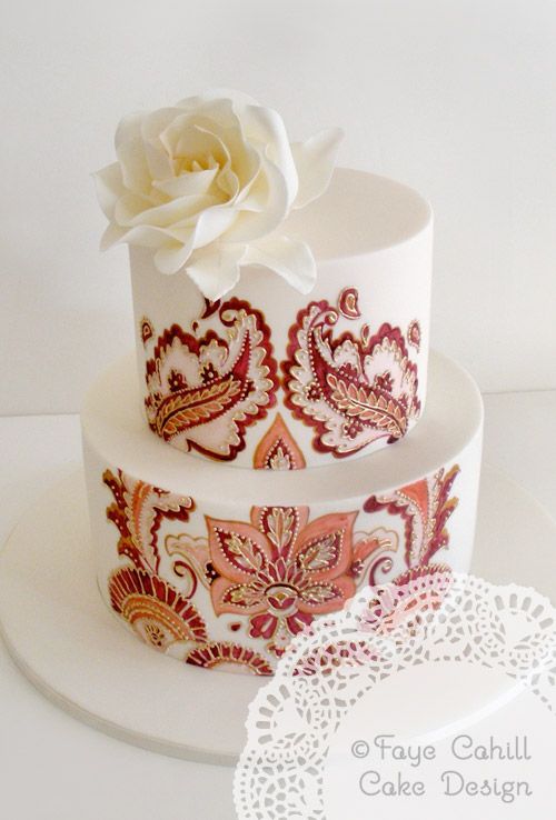 Hand Painted Wedding Cake