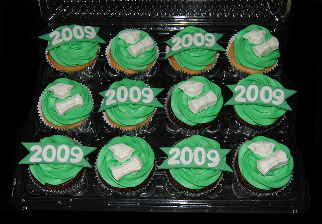 10 Photos of Green And White Graduation Cupcakes