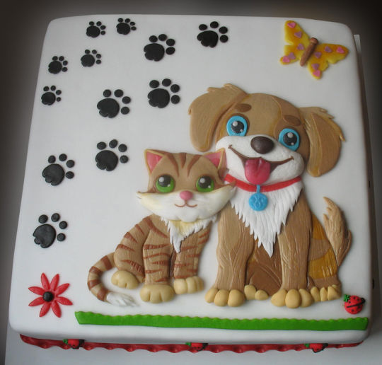 11 Photos of Puppies And Kittens On Cakes