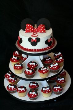 Mickey Mouse Cake and Cupcake Tower