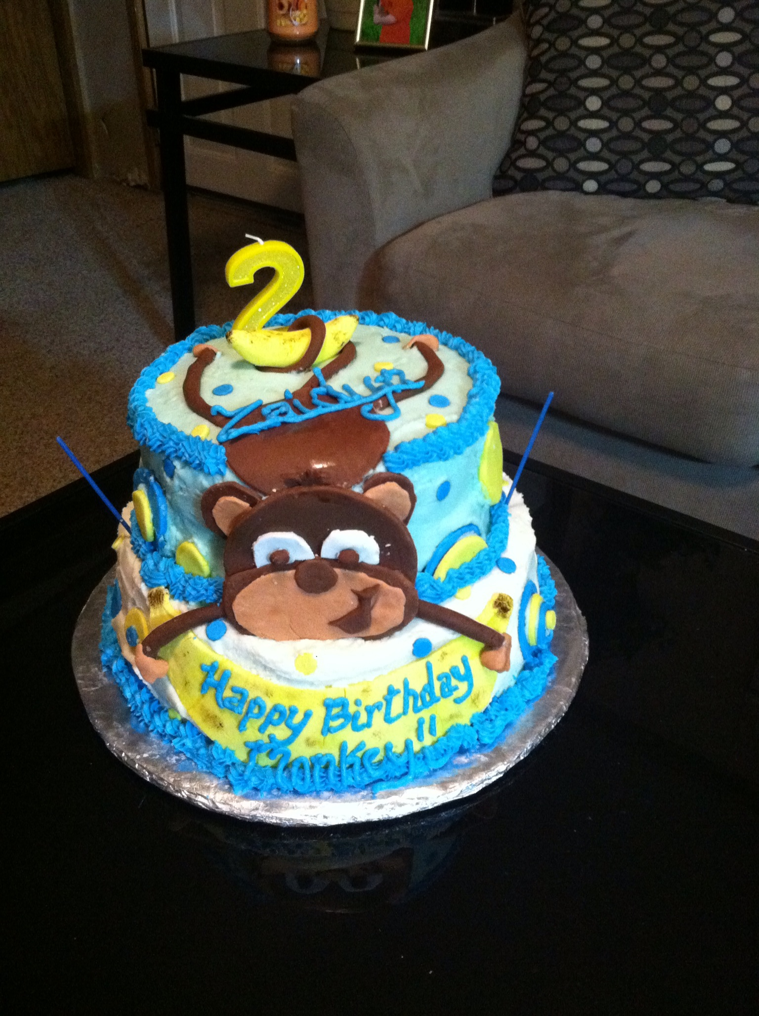 Monkey 2nd Birthday Cake