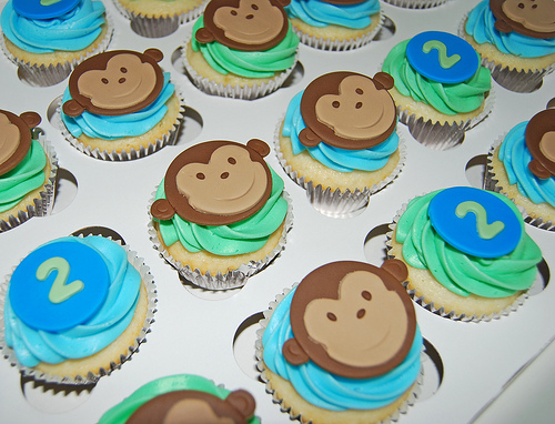 Monkey Birthday Cupcakes