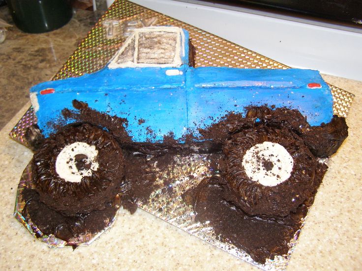 Mud Truck Birthday Cake