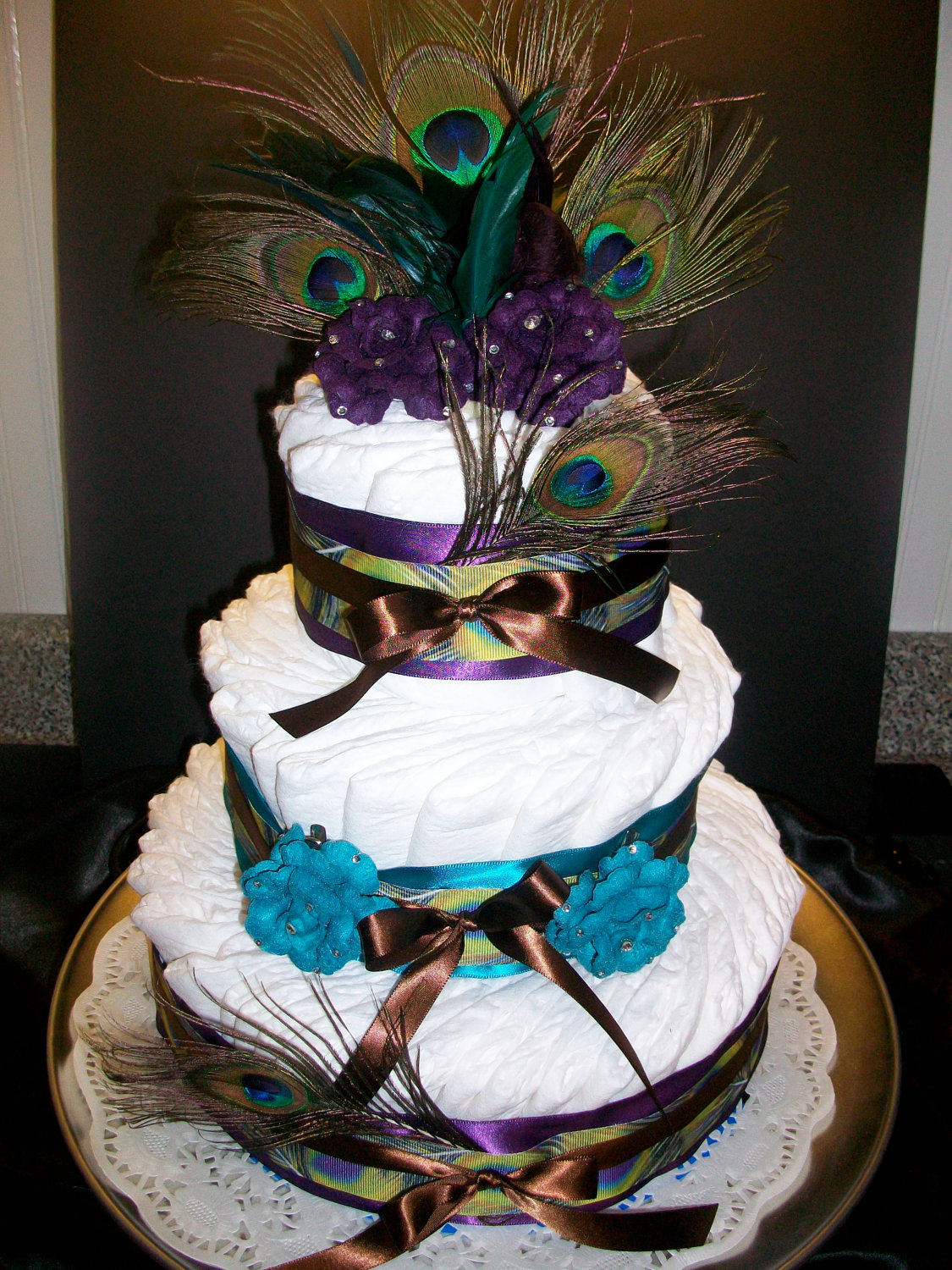 Peacock Diaper Cake