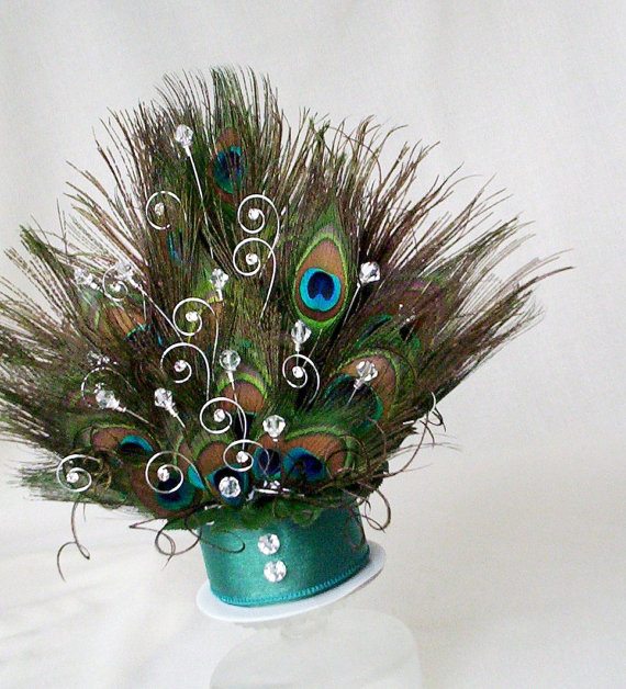 Peacock Feather Cake Topper