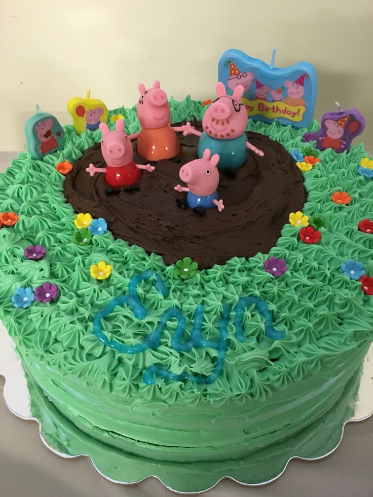 Peppa Pig Muddy Puddles Birthday Cake