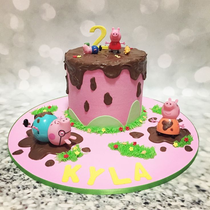 Peppa Pig Muddy Puddles Birthday Cake