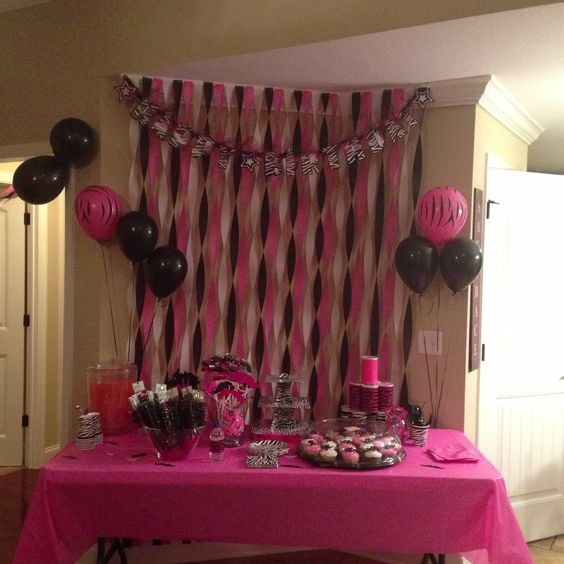 Pink and Zebra Print Birthday Party Ideas