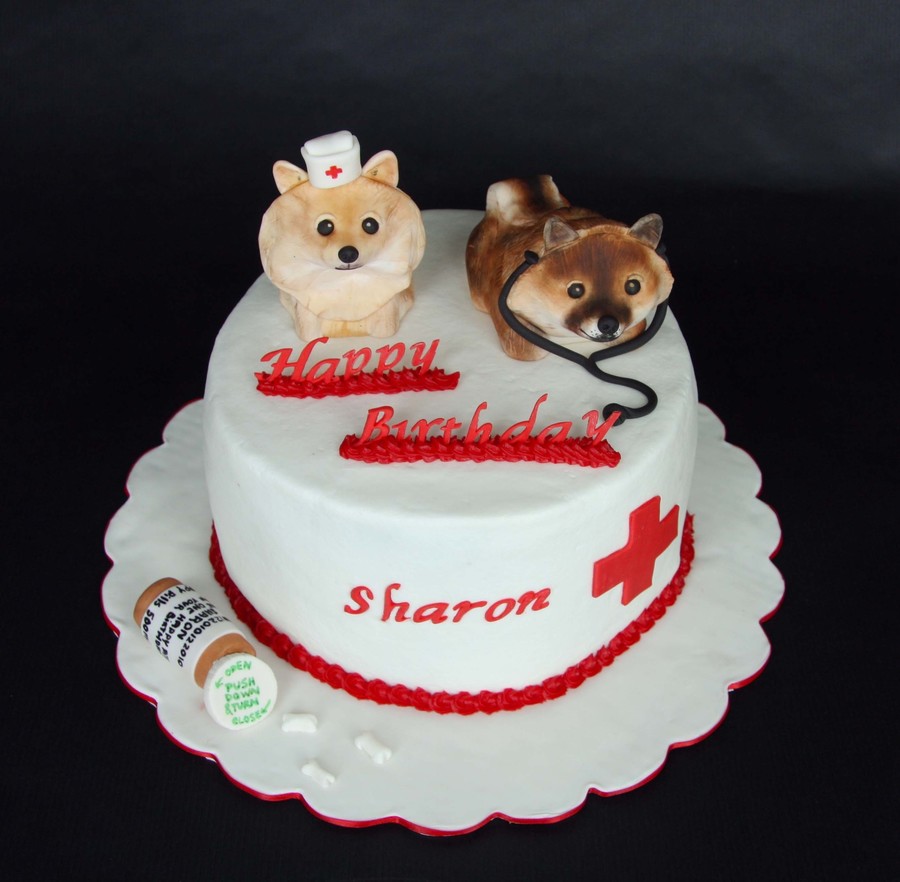 Pomeranian Dog Birthday Cake