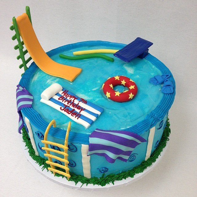 Pool Party Birthday Cake