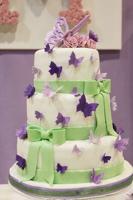 Purple Butterfly Birthday Cake