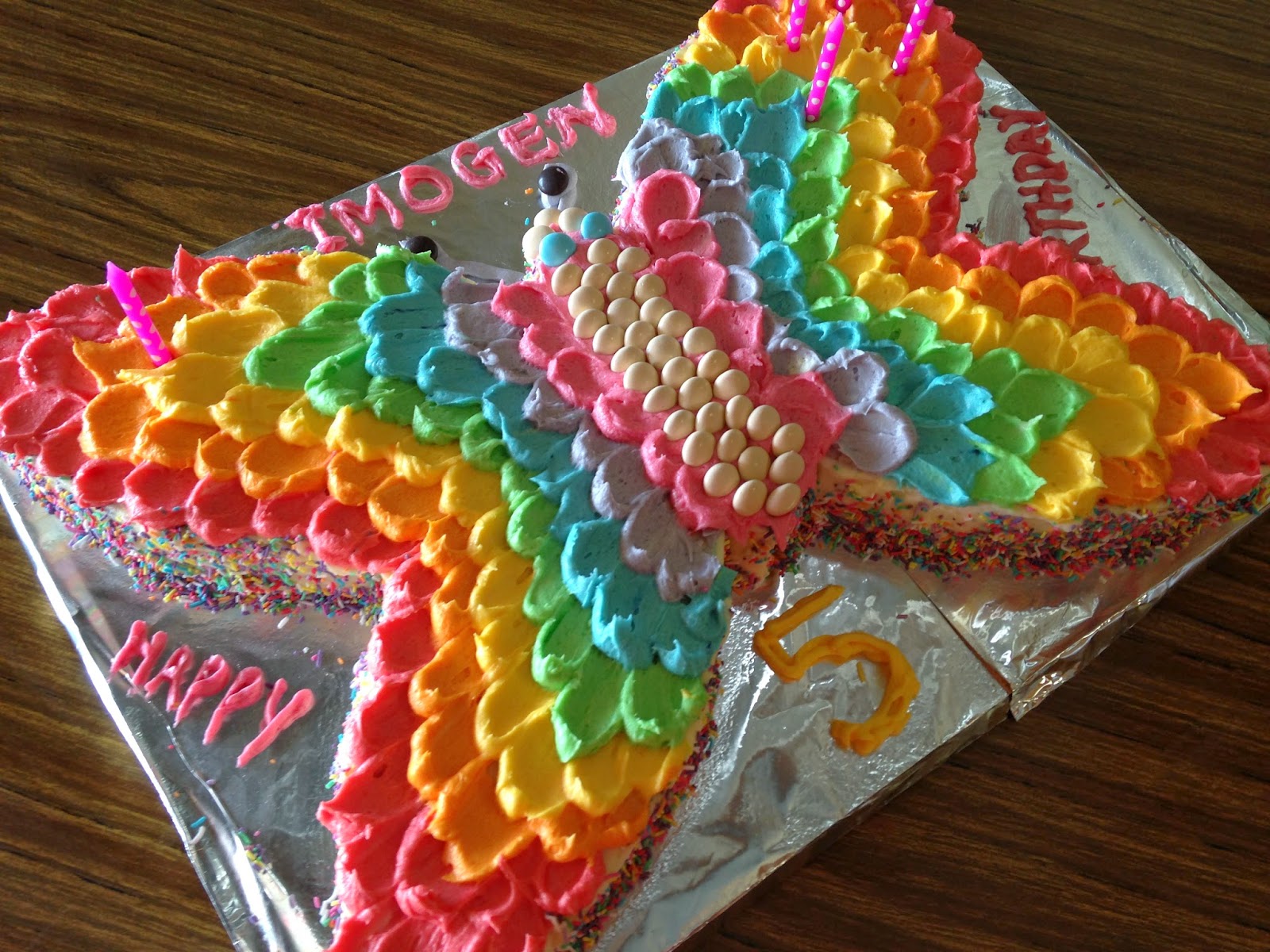 Rainbow Butterfly Birthday Cake