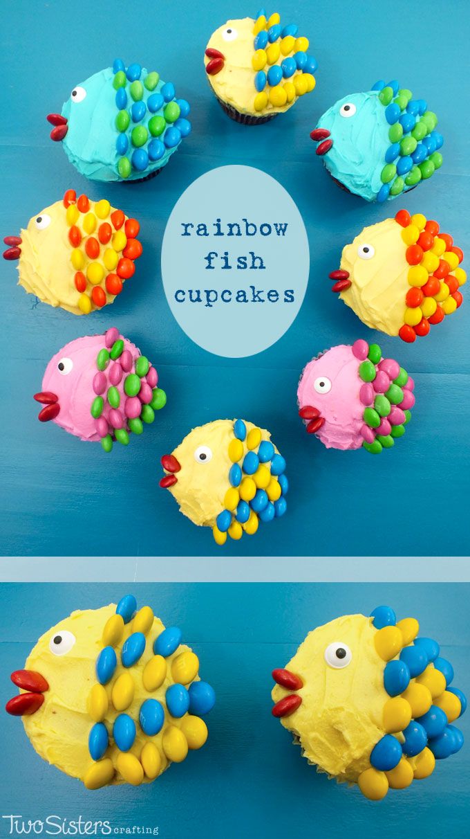 Rainbow Fish Cupcakes