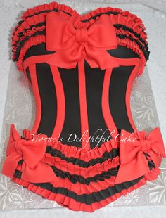 Red and Black Corset Cake