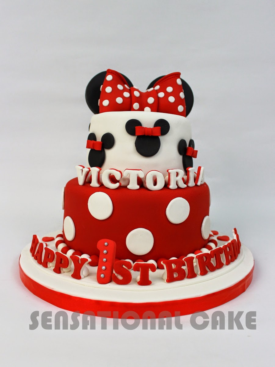 Red and Black Minnie Mouse Cake