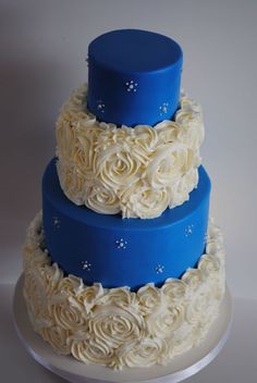 Royal Blue Wedding Cakes with Buttercream