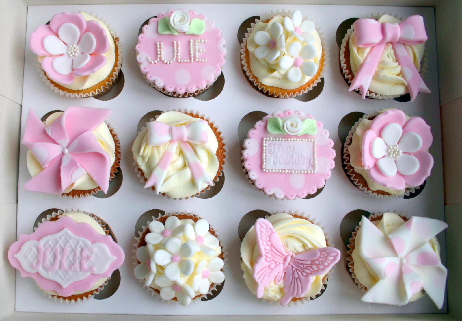 Shabby Chic Birthday Cupcakes