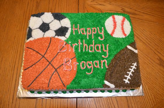 Sports-Themed Birthday Cake