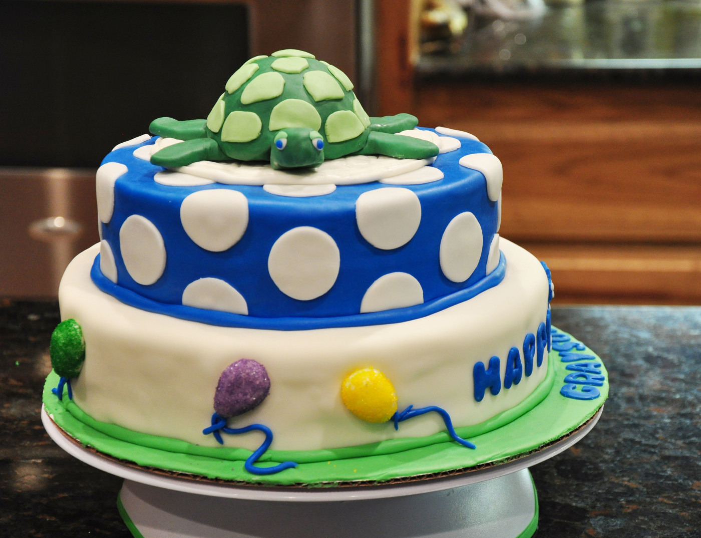 Turtle First Birthday Cake