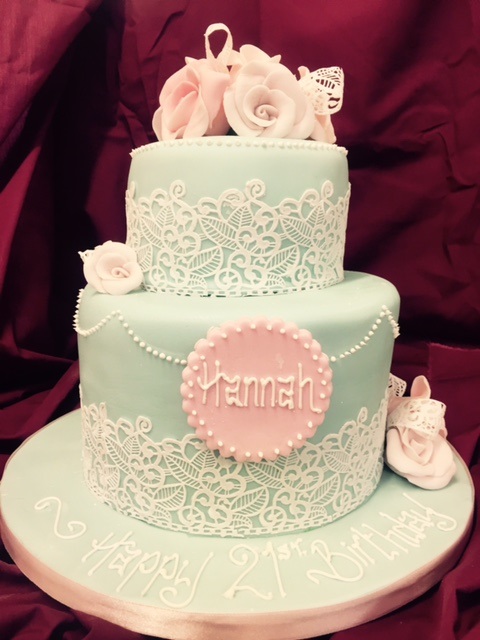 Two Tier Pink Birthday Cake