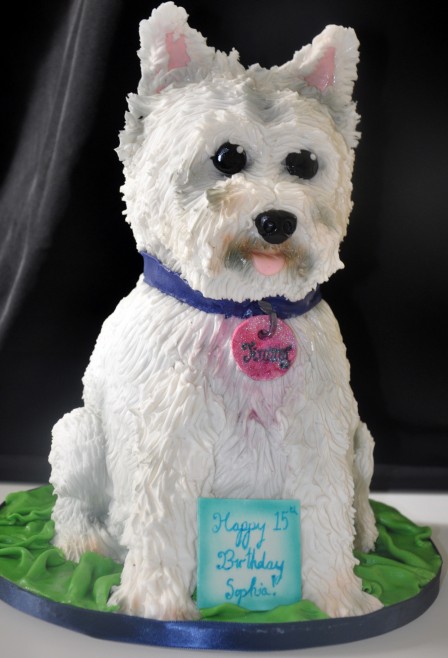 Westie Dog Birthday Cake