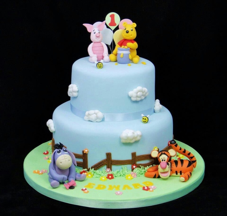 Winnie the Pooh First Birthday Cake