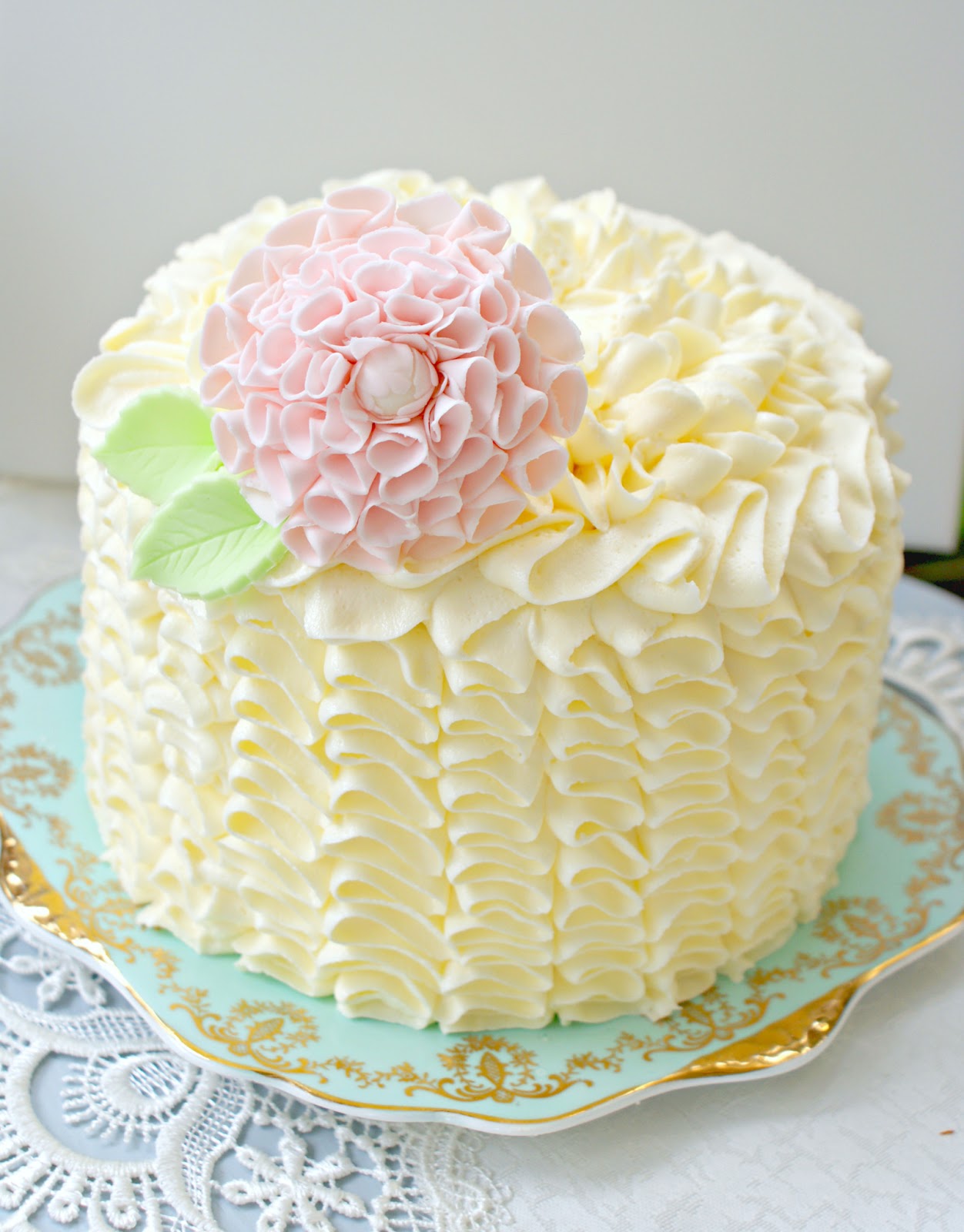 Yellow Buttercream Ruffle Cake