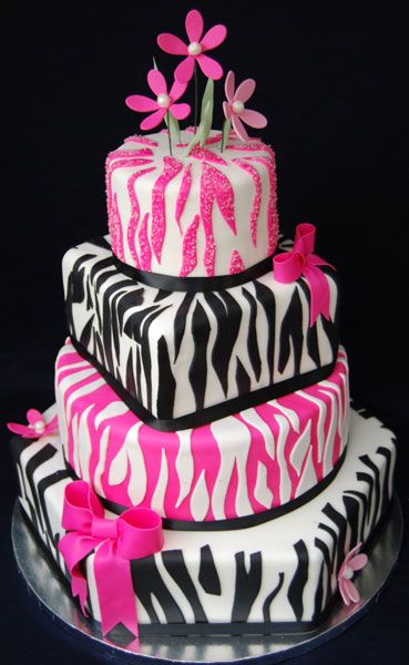 Zebra Print Wedding Cake