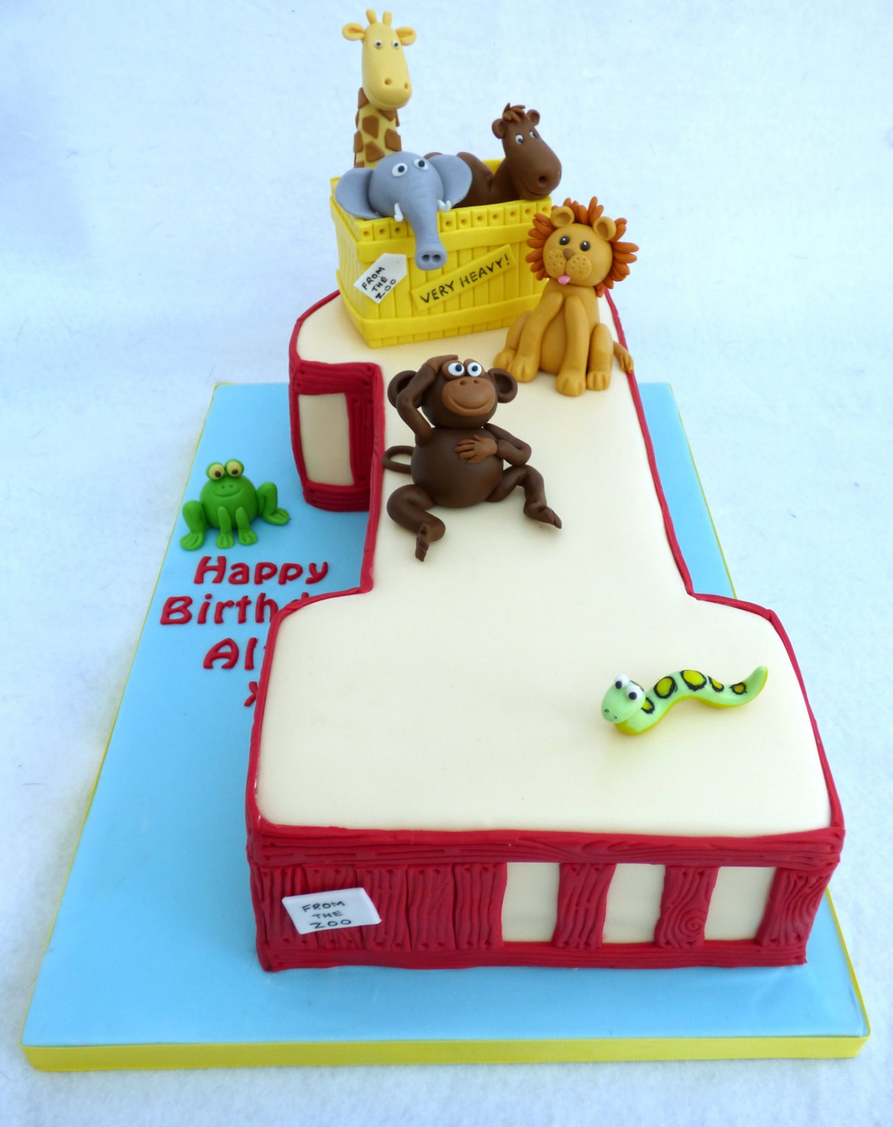 Zoo 1st Birthday Cake