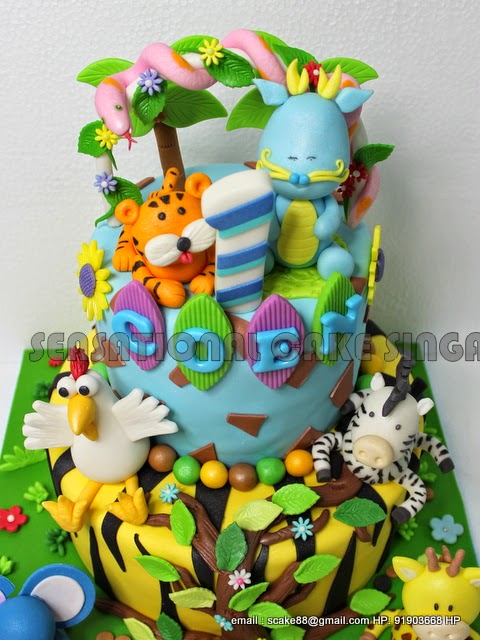 Animal Theme Birthday Cake