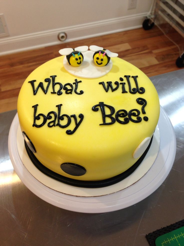 Baby Bumble Bee Gender Reveal Cake