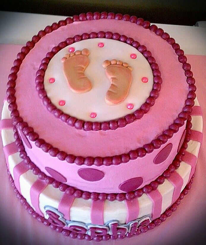 Baby Shower Cake with Footprint