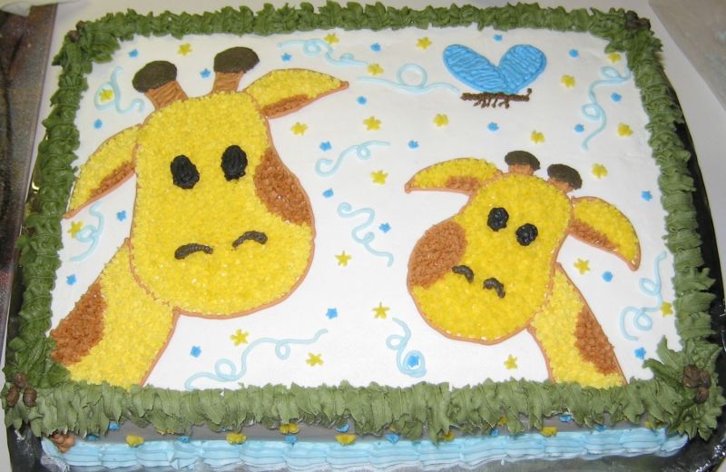 Baby Shower Giraffes Cake