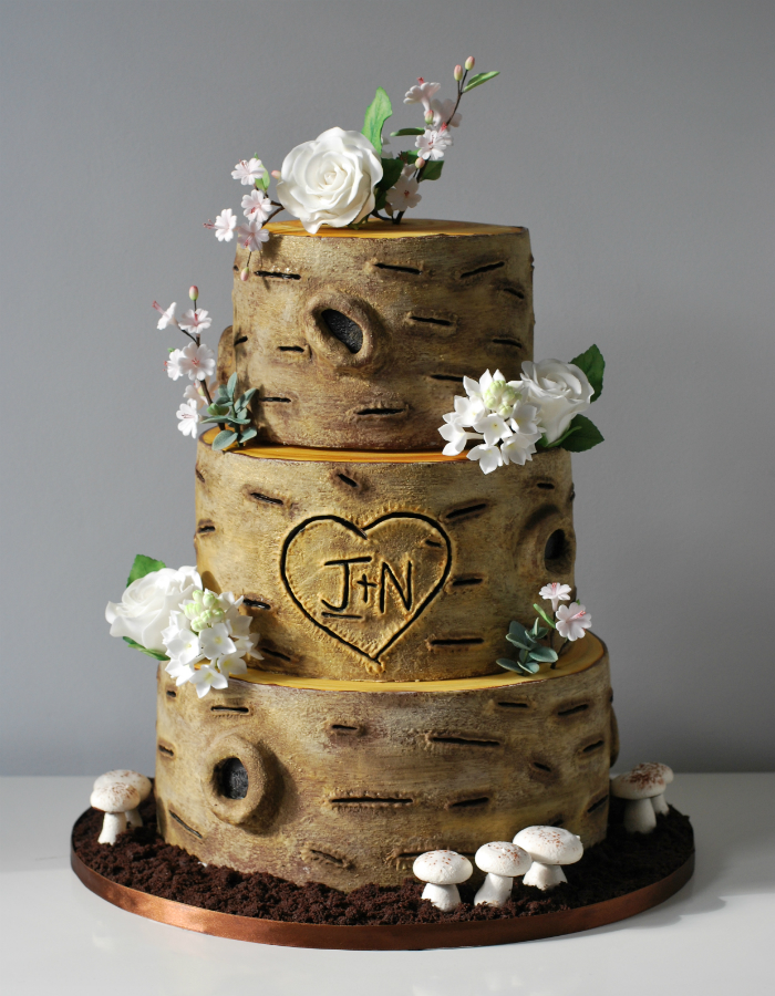 Birch Tree Wedding Cake