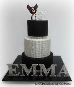 Black and White 21st Birthday Cake