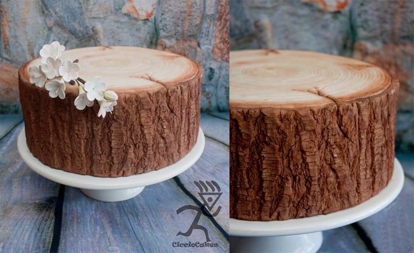 Board Tree Stump Cake Tutorial