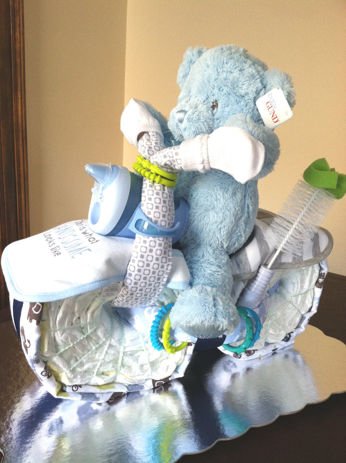 Boy Baby Shower Motorcycle Diaper Cake