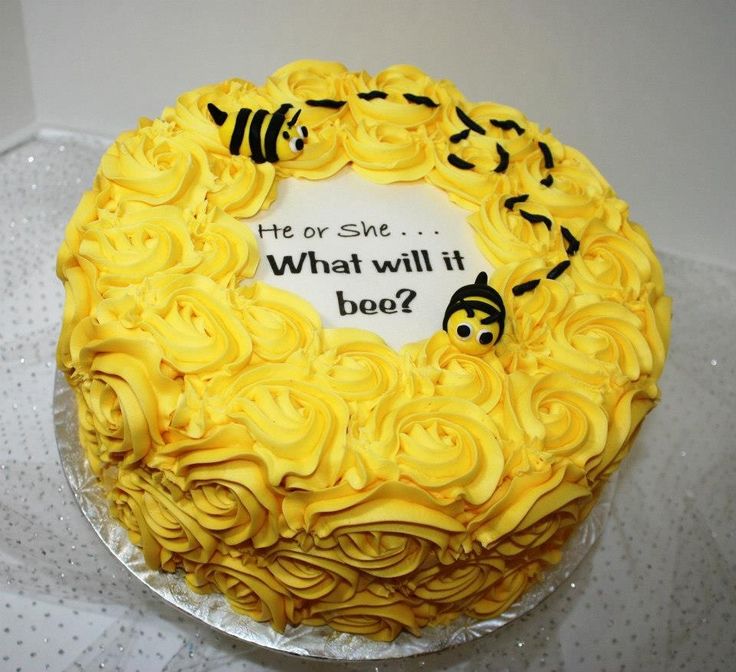 Bumble Bee Gender Reveal Cake