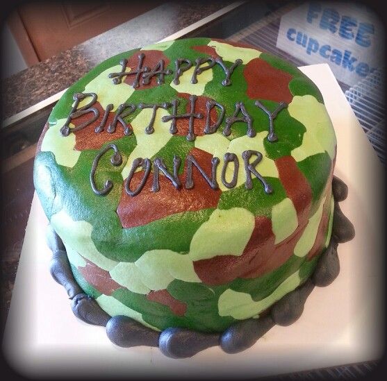 Camo Buttercream Cake