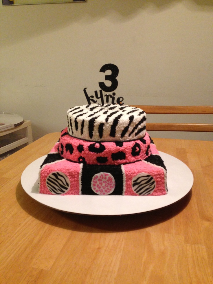 Cheetah Themed Birthday Cake