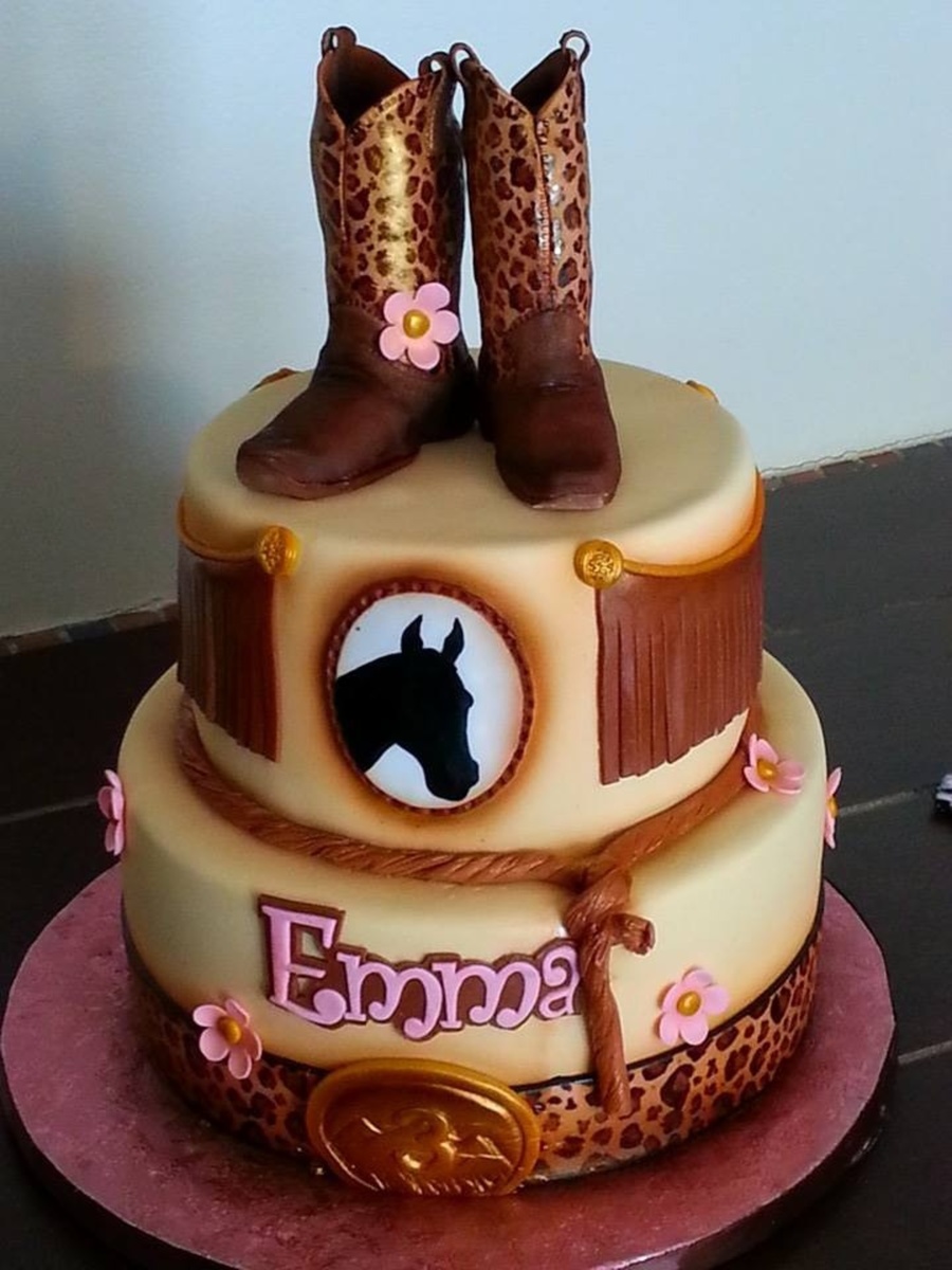 Cowgirl Themed Birthday Cake