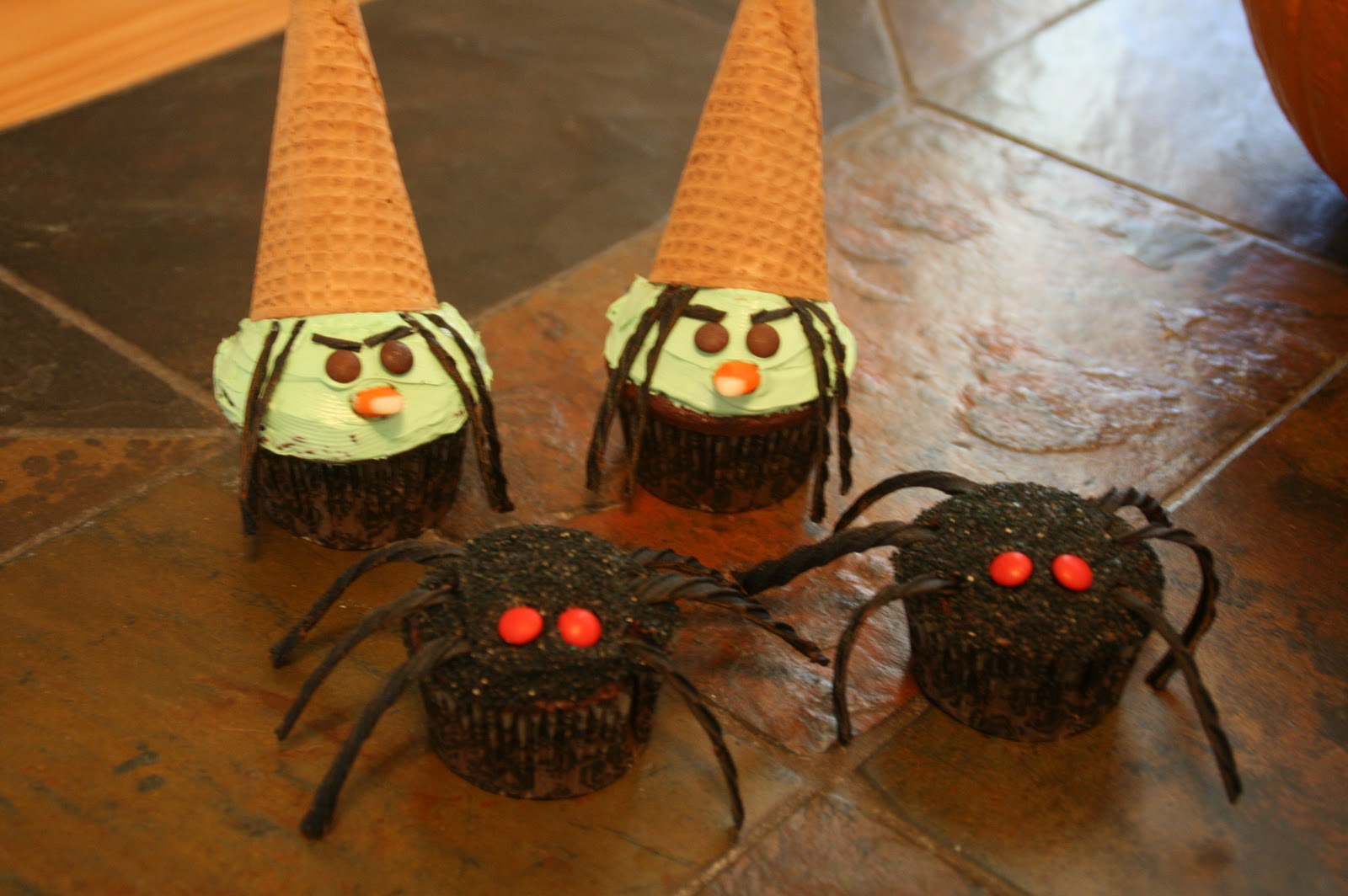 Cupcakes with Sugar Cone Witch Hats